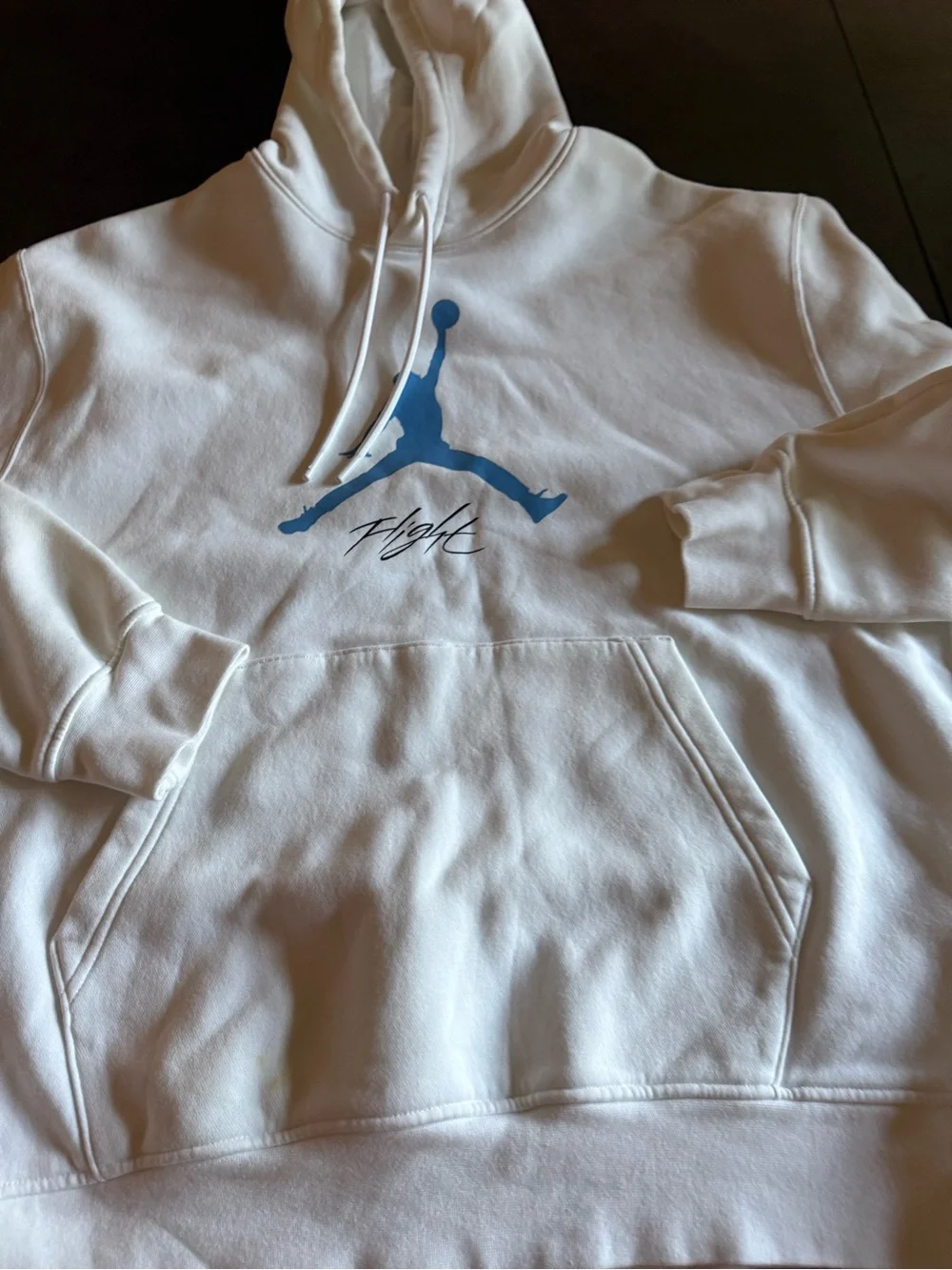 Jordan White Hoodie with Blue Jumpman Logo large